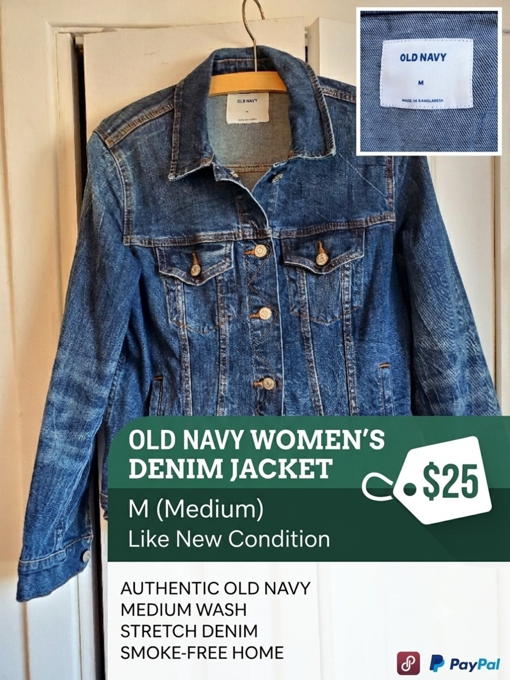Old Navy Denim Jacket – Medium – Classic Blue Wash